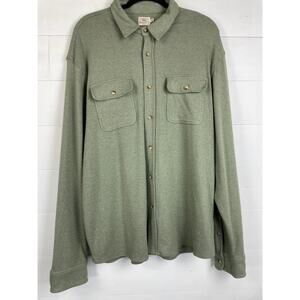 Faherty Legend Sweater Shirt Mens XL Meadow Sage Twill Brushed Knit Button Down